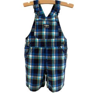 Oshkosh B'gosh Vestbak Blue Plaid Shortalls 24 Months